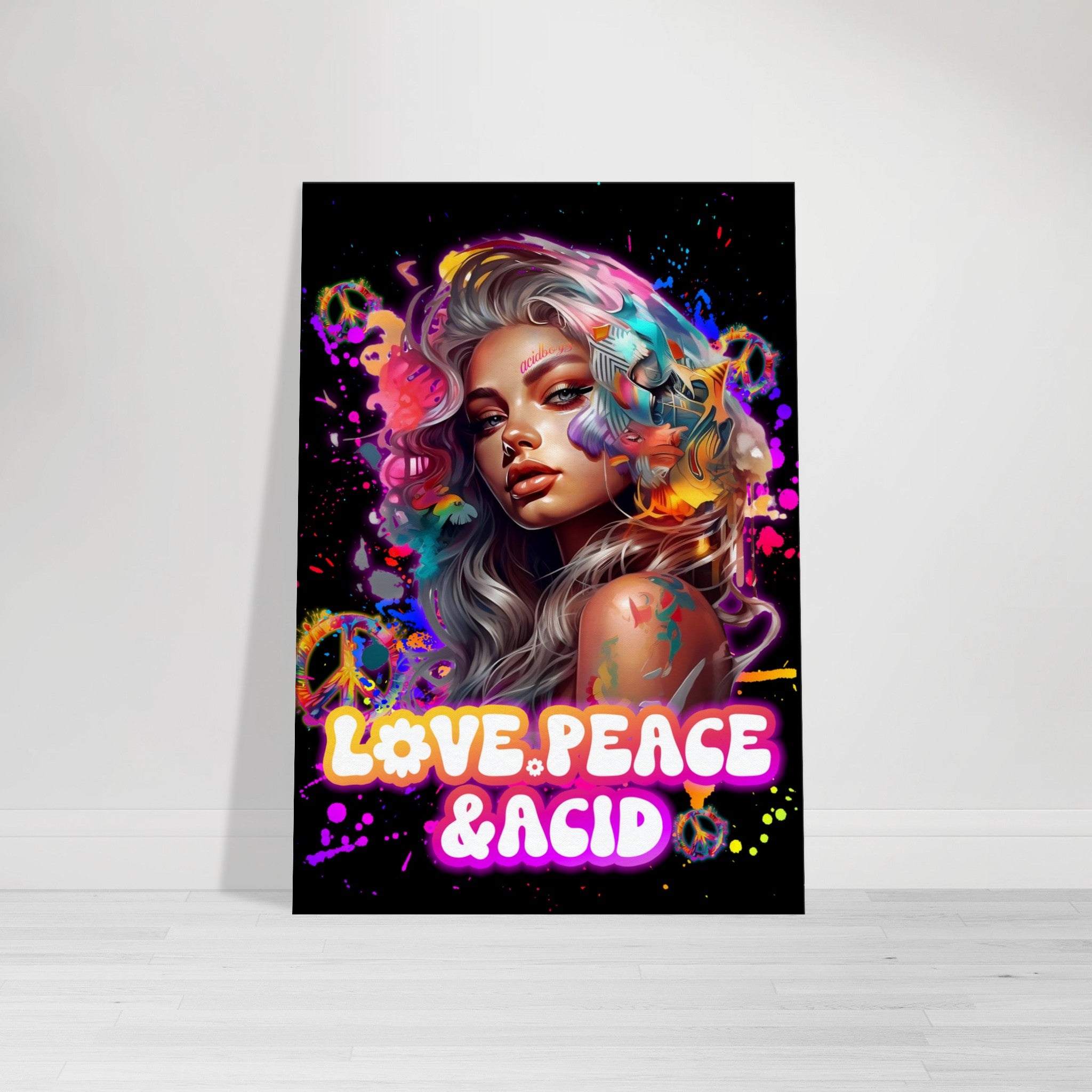 LOVE.PEACE & ACID - AUF LEINWAND